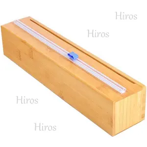 Grosir kualitas tinggi bambu bungkus lengket dan Tinfoil kotak pemotong dengan pisau pemotong berputar kemasan plastik Dispenser