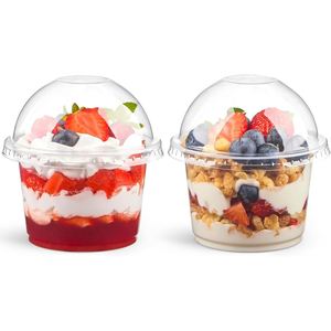 Wholesale Custom Logo Single Wall Disposable <b>Clear</b> PET Round Deli Containers Salad Cups Dessert Plastic Acai Bowls - Product Image 1