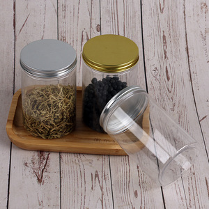 Transparent Plastic Jar With Metal Lid 85x130mm For Food Storage Sealing Container General Packaging Cylinder Shape - Product Image 1