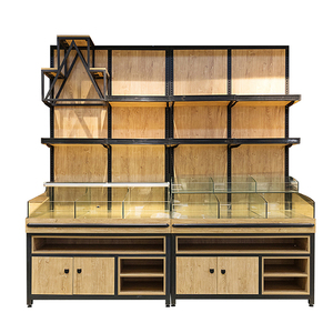 Custom Decorative Display Shelf Wooden Metal Steel Storage Shelf