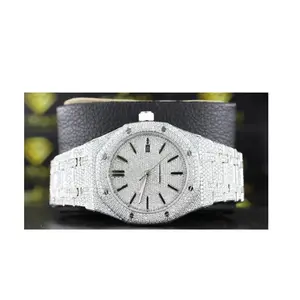 Nuovo arrivo la maggior parte dei prodotti di vendita per finestra con quadrante in zaffiro VVS Clarity Moissanite Diamond Watch a prezzi abbordabili