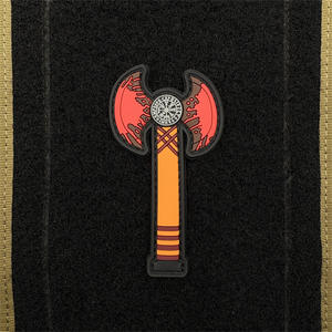 Parche de Goma Suave de PVC con Diseño de Hacha de Batalla, Brújula y Logotipo de Odín Vikingo, para Brazalete - Product Image 4