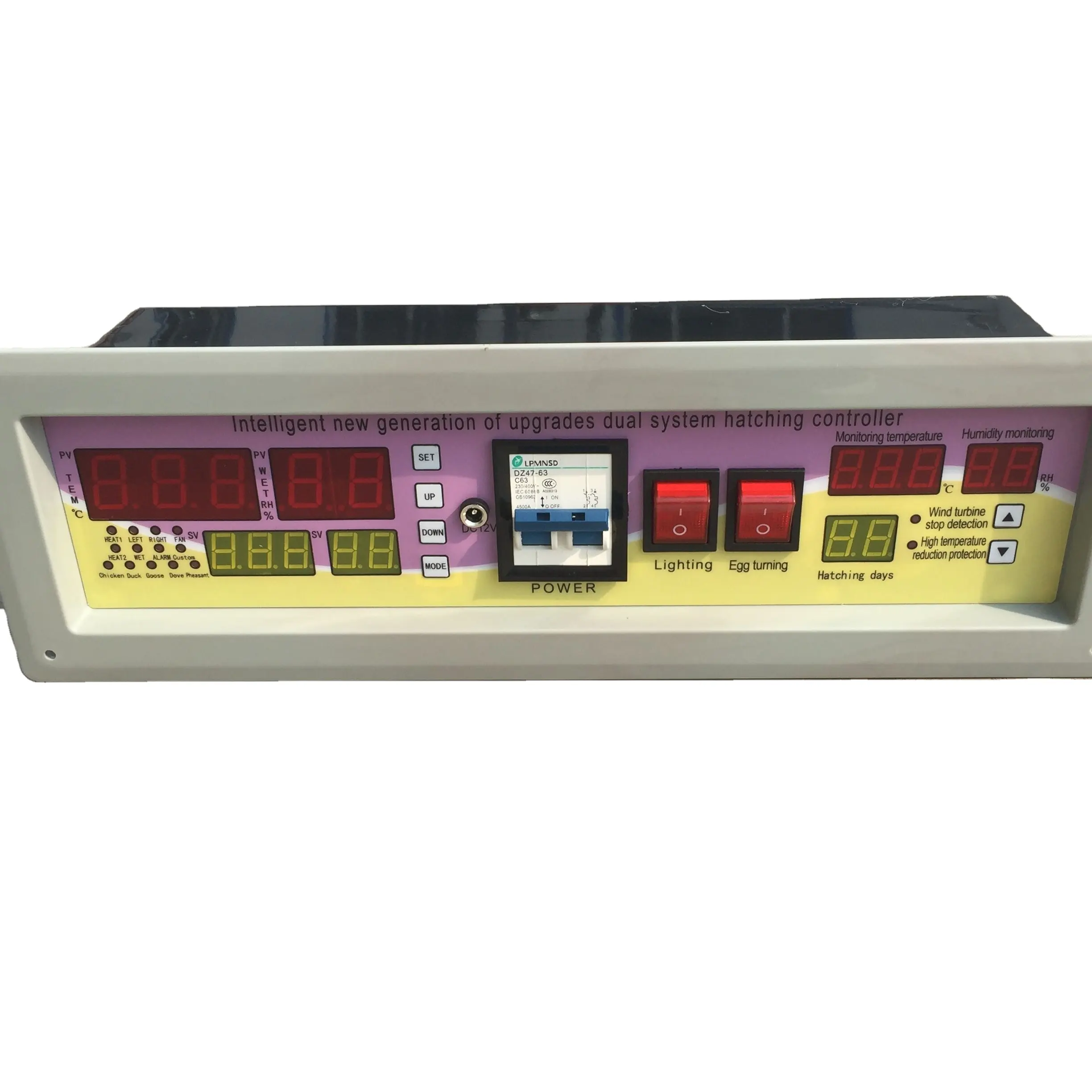 Controlador de incubadora automático con sondas de temperatura y humedad, ventilador, motor a la venta/controlador de sistema dual 18F