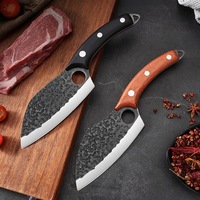 Couteau de boucher/chef forgé en bois de rose, fait main, 6 pouces, avec étui en cuir personnalisable – Vente flash