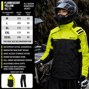 Combinaison de pluie pour moto ZOOM-LON % polyester imperméable respirante réfléchissante, ensemble de vêtements de pluie pour la conduite, veste coupe-vent et pantalon 15000MM - Product Image 4