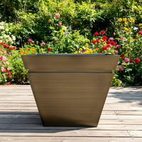 Grand pot de sol moderne en bronze pour la décoration intérieure et extérieure, élégant et durable, en acier inoxydable pour jardin