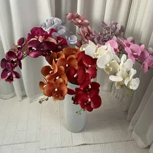 97Cm 9 Hoofden Phalaenopsis Bloem Flanellen Kunstvlinder Orchidee Decor