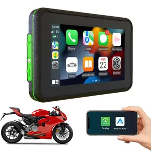 Karadar motosiklet Carplay 5 inç ekran Wifi BT çift Lens ile Apple Android oto HD 1080P DVR su geçirmez motosiklet Navigator