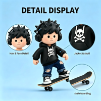Figura de acción de PVC OEM, personaje de hip hop, figura de baile, juguete artístico de cultura callejera, estatua para colección, estilo urbano, decoración de escritorio