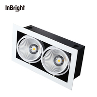 Projecteurs LED COB encastrés anti-éblouissement à grille pour hôtels et usines, à têtes simples, doubles ou triples, 10W, 20W, 30W
