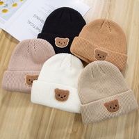 Chapeau chaud en tricot jacquard à motif animal mignon pour bébés et enfants, style coréen, nouvelle collection automne-hiver, en acrylique, idéal pour les voyages