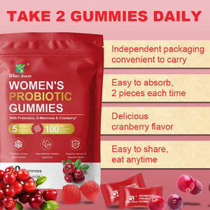 Gummies probiotiques R49 Complément alimentaire 60 unités Saveur canneberge Végétalien Sans gluten Prébiotiques - Product Image 6