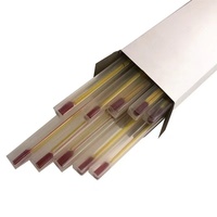 Personnalisé toutes longueurs -50-+400 ℃   Thermomètre en verre de laboratoire, thermomètre à liquide rouge avec tube de protection transparent en PC