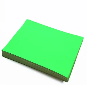 형광 녹색 스티커 용지 100 시트 8.5x11 잉크젯 또는 레이저 프린터 용 전체 시트 라벨