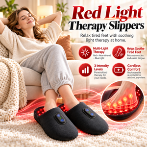 Pantuflas de Terapia de Luz Roja, Masajeador de Pies con Luz Infrarroja Cercana y Luz Azul, Pantuflas Inalámbricas Recargables con Suela Calefactable para Relajación en el Hogar - Product Image 1