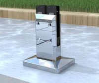 90 °   Support de verre carré à fixation en surface en acier inoxydable 2205, pince à verre de 12 mm pour système de clôture de piscine