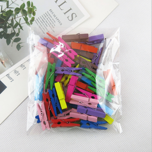 50 Stuks Mini Houten Kleren Spelden Gemengd Gekleurde Kleine Ambachtelijke Pin Pin Clips Voor Foto 'S Foto 'S Papier Ambachten - Product Image 4