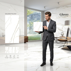 กระเบื้องพอร์ซเลนลายหินอ่อนอิมพีเรียล สตาทัวริโอ ขนาด 60x120 ซม. ผิวมันเงา สำหรับปูพื้นที่อยู่อาศัยหรูหรา - Product Image 2