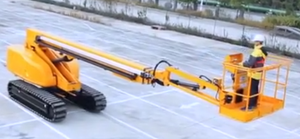 Crawler Teleskopik Elektrik Teleskopik Bisa Ditarik, <span class=keywords><strong>Platform</strong></span> Kerja Udara Karpet Truk Angkat Boom <span class=keywords><strong>Aerial</strong></span> Garpu Derek - Product Image 4