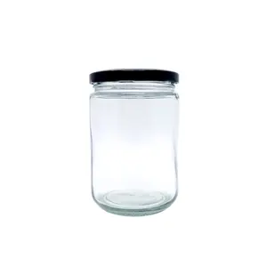 Food Bottle container 500g 1000g Glass Honey Bottle jar With Tin Plate Lid Bee Honey Jar