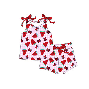 GSSO3331 Ensemble d'été personnalisé pour petite fille, motif fleurs et oies, tenue d'été pour enfants, vente en gros, ensemble short et t-shirt à manches courtes pour fille - Product Image 6
