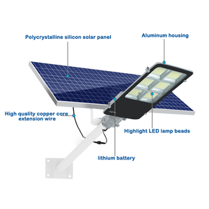 100W 200W 300W 400W 500โคมไฟถนนแยกกันน้ำพร้อมเสาไฟถนน LED พลังงานแสงอาทิตย์อลูมิเนียมพร้อมรีโมทคอนโทรล IP65 W W W - Product Image 3
