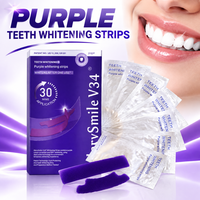 Bandes blanchissantes pour les dents de couleur violette pour femmes et hommes, bandes éclaircissantes pour un sourire éclatant au quotidien avec formule correctrice de couleur PAP