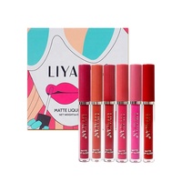Vente en gros de gloss à lèvres de maquillage en 6 couleurs, gloss à lèvres nude végétalien imperméable, rouge à lèvres liquide mat, ensemble de rouge à lèvres