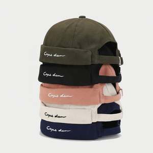 Custom <b>Brimless</b> Baseball Cap Summer Fashion Street Docker <b>Hat</b> With Custom Logo - Product Image 1