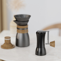 Moulin à café manuel de haute qualité, réglable, en acier inoxydable, à meules coniques, capacité de 30 g, design minimaliste scandinave