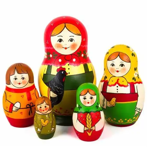 Grosir boneka bersarang buatan tangan kerajinan cantik dan lucu Rusia set dekorasi boneka matryoshka untuk hadiah