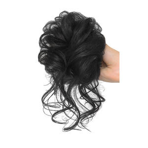 Chignon en cheveux humains FQ à clipser, ondulations lâches, 20 cm, pour femmes, extension de coiffure relevée - Product Image 3
