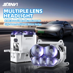 SANVI High Brightness 5 Lens C5S LED <b>Projector</b> Headlight 28000LUX Direct High Beam Mini Sie No Blocking Universal Auto <b>Lighting</b> - Product Image 2