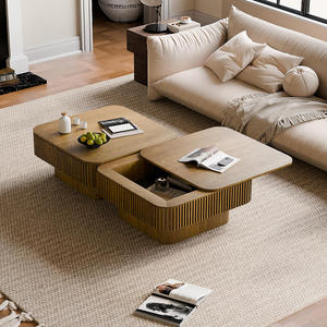 Modern Square Coffee <b>Table</b> with Storage Wood Material for Living Room and Hotel Use - Product Image 6