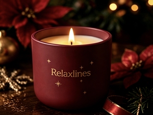 <span class=keywords><strong>Bougie</strong></span> d'aromathérapie parfumée Relaxlines faite à la main, multi-cires, personnalisable, dans un pot en céramique rouge avec boîte cadeau pour la décoration de la maison en période de fêtes - Product Image 3