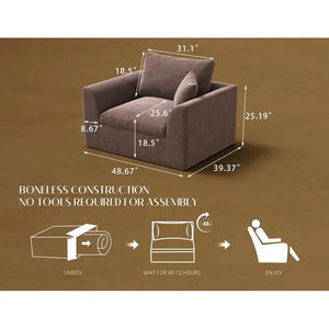 Conjunto de Sofás de Tela Cómodos, Compactos y Ecológicos con Función Reclinable, Diseño Contemporáneo para Apartamentos, Villas y Salas de Estar - Product Image 4