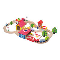 Jouets de train en bois, piste de ferme, jouets d'assemblage de piste DIY pour enfants