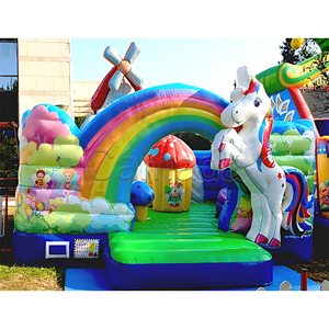 Château gonflable licorne arc-en-ciel avec toboggan, combo <span class=keywords><strong>de</strong></span> jeux gonflables <span class=keywords><strong>pour</strong></span> enfants, amusement en plein air <span class=keywords><strong>pour</strong></span> les fêtes <span class=keywords><strong>de</strong></span> <span class=keywords><strong>famille</strong></span>, <span class=keywords><strong>location</strong></span> d'événements - Product Image 4