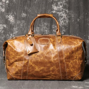 Bolsa de Viaje de Cuero Vacuno de Primera Calidad, Gran Capacidad, para Viajes de Negocios o Fin de Semana, Multifuncional, de Hombro - Product Image 5