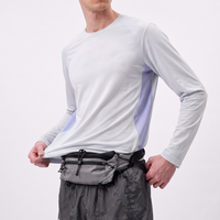 T-shirt de course à manches longues à blocs de couleur, nouveau design, séchage rapide, respirant, en maille, pour activités sportives en extérieur – Vente directe usine