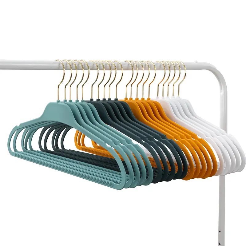 Clothes hanger for Kid's Non-slip Paint Silicone Rubber Coat Hanger Non-trace Household Non-flocking Clothes 360 Rotation