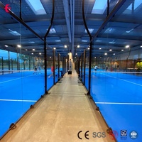 Terrain de padel Enlio, extérieur, toutes conditions météorologiques, structure en acier galvanisé, norme FIP, kit complet, éclairage LED, verre trempé, 5-8 ans