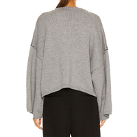 Großhandel Benutzerdefiniertes Logo OEM & ODM Drop-Shoulder Weitärmliger Rundhals-Pullover mit Jacquard-Buchstabenmuster aus Baumwolle Unisex-Sweater