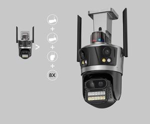 กล้องวงจรปิด IP PTZ <span class=keywords><strong>CCTV</strong></span>  ระบบรักษาความปลอดภัยเครือข่าย WIFI  <span class=keywords><strong>4</strong></span> เลนส์ 3 จอภาพ  ติดตามมนุษย์ด้วย AI กล้องรักษาความปลอดภัยภายนอกอาคาร - Product Image 4