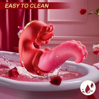 Bestseller Weiblicher Vibrator Sexspielzeug Mund-Masturbation Nippel-Klitoris-Stimulator G-Punkt Zungen-Leck-Vibrator für Frauen