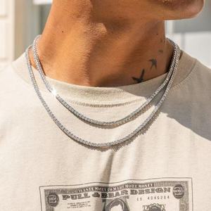 Envío desde Almacén en EE. UU. Sin Aranceles, Cadena de Tenis con Moissanita de 3mm, Plata 925, Color D, VVS, Estilo Hip Hop, Joyería - Product Image 1
