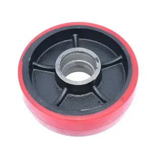 high quality 160*50mm red color PU coated wheel for manual forklift hand pallet truck