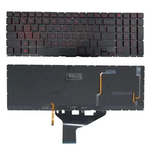 노트북 용 오리지널 새 키보드 LA/SP 영국 미국 BR RU IT SE DE FR 레이아웃 HP 15-DC 용 흰색/빨간색 문자