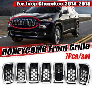 Rejilla de Parachoques Delantero Cromada, Reemplazo de Rejilla de Radiador, Rejilla de Entrada de Aire Deportiva Compatible con Jeep Cherokee 2014 2015 2016 2017 2018, Accesorios para Automóviles - Product Image 2