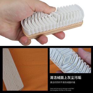 Brosses à chaussures en daim et en bois massif avec tête en caoutchouc pour nettoyer le cuir nubuck et les bottes de neige – Vente en gros - Product Image 3